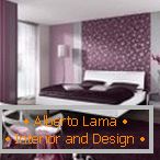 Culoare violet pentru designul dormitorului