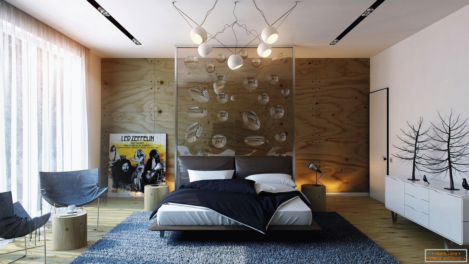 Designul modern al interiorului dormitorului