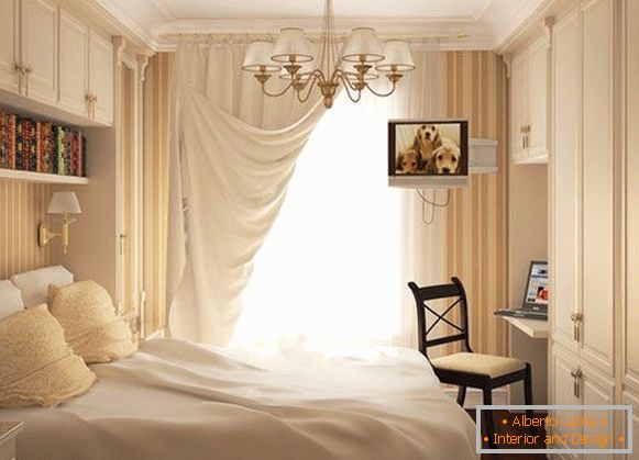Dormitor lux într-o culoare lactată