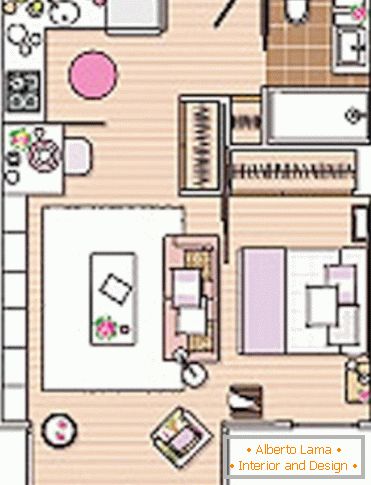 Amenajarea unui mic apartament cu o cameră