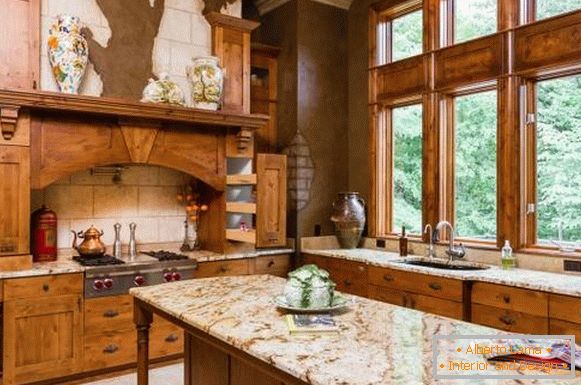 Designul ferestrelor în bucătărie - fotografie a ferestrelor din lemn