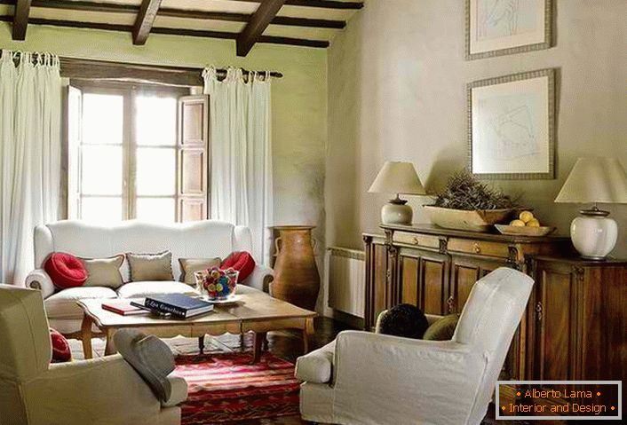 Combinația perfectă de mobilier de cameră în cameră și stil de țară.