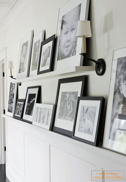 Fotografii alb-negru în designul coridorului