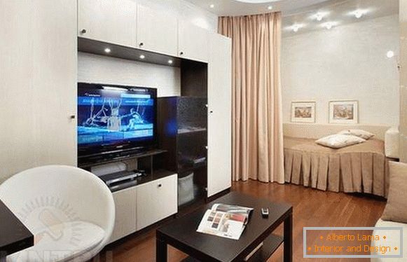 cum să aranjați mobilierul într-un apartament cu o cameră, fotografie 2