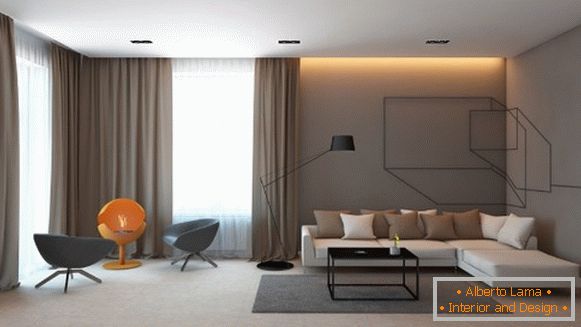 Cameră elegantă în casă - design minimalist