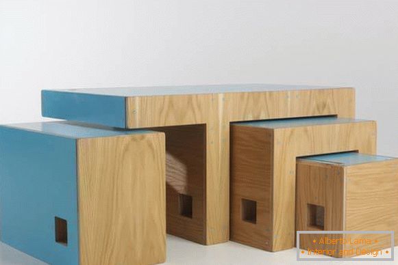 Set de mobilier din lemn îndoit