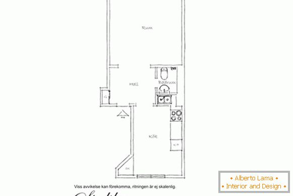 Planul unui apartament de mici dimensiuni