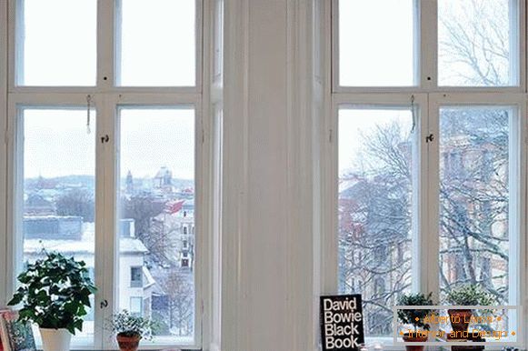 Decorarea ferestrelor cu cărți și plante de interior