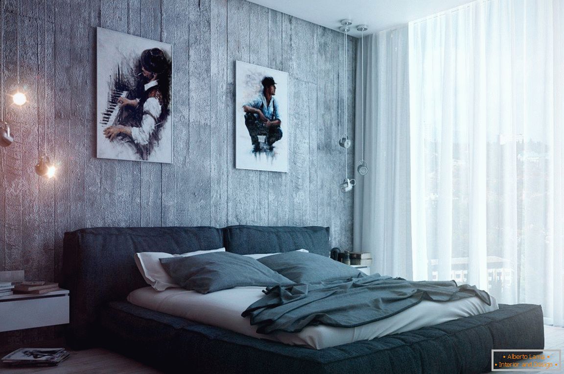 Imagini în dormitor în stil mansardă