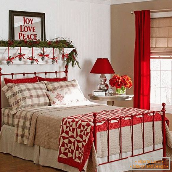 Crăciun-decorare-pentru-dormitor-in-tonuri clasice