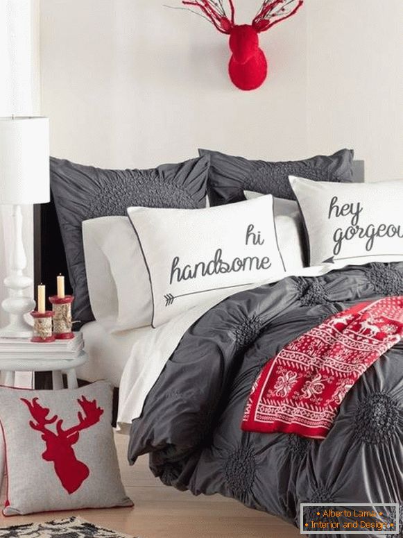 Crăciun-decorare-pentru-dormitor-în-gri-culori