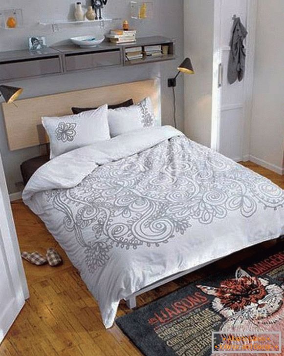 Designul original și simplu al dormitorului