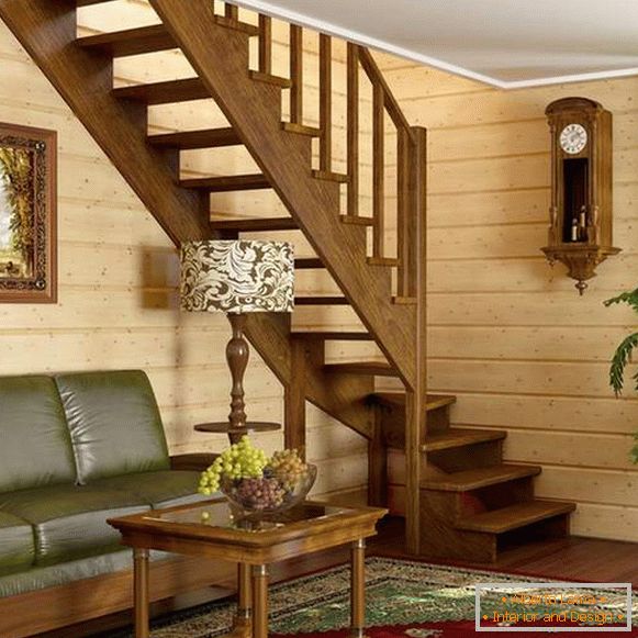 Scări interioare din lemn într-o casă particulară - design foto într-un stil modern