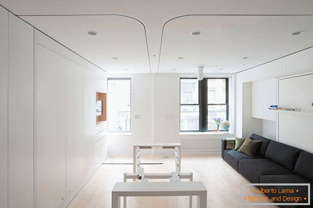Interior multifunctional de apartament-transformator din New York