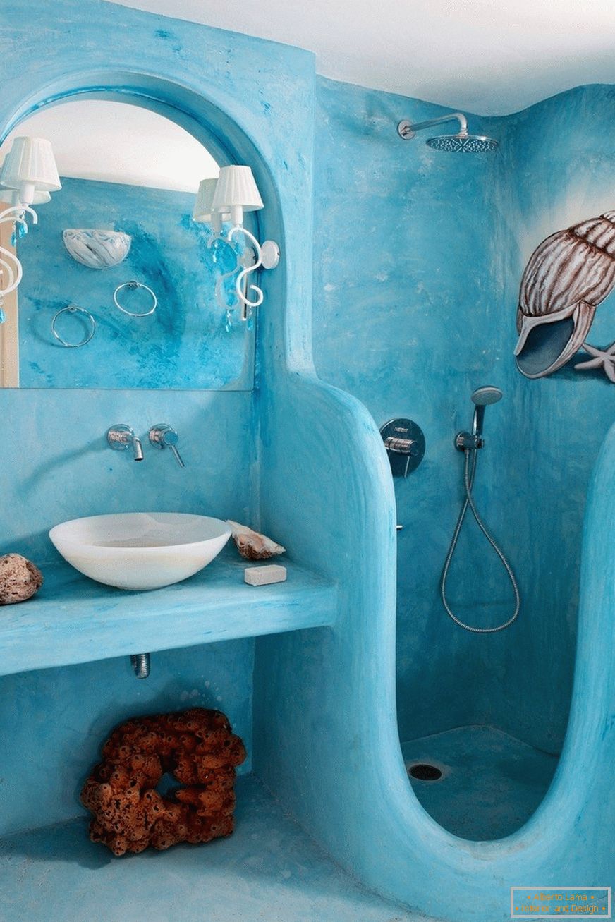 Designul dușului albastru