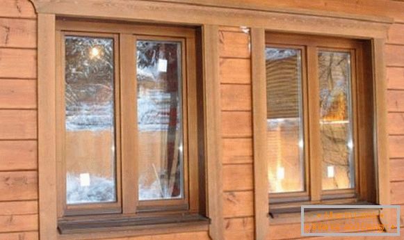 Straturi din lemn pentru ferestre în interiorul casei, foto 17