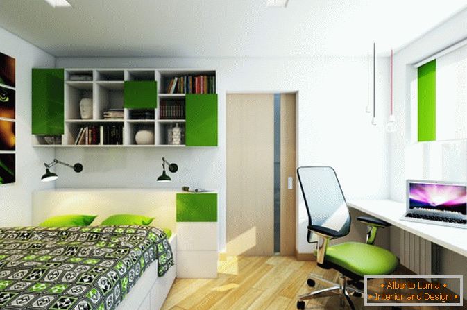 Dormitorul маленькой квартиры-студии в России