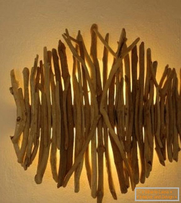 lampă de perete din lemn cu mâinile proprii, fotografie 12