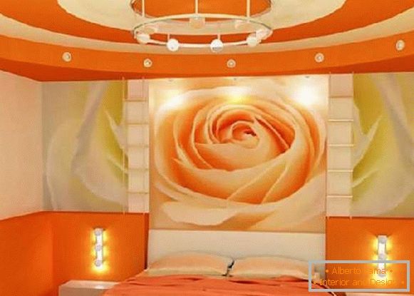 tavan colorat în dormitor, fotografie 17