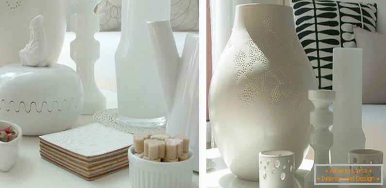 Elemente decorative în culoarea albă