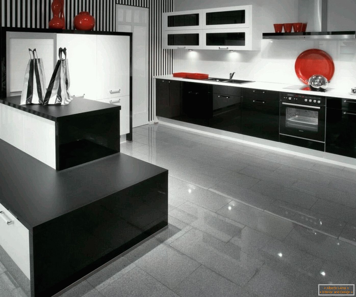 Imagini de fundal în bucătărie în stil high-tech