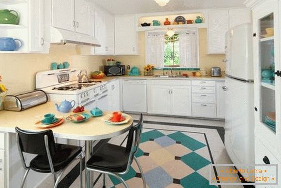 Designul elegant al podelelor din bucătărie - linoleum