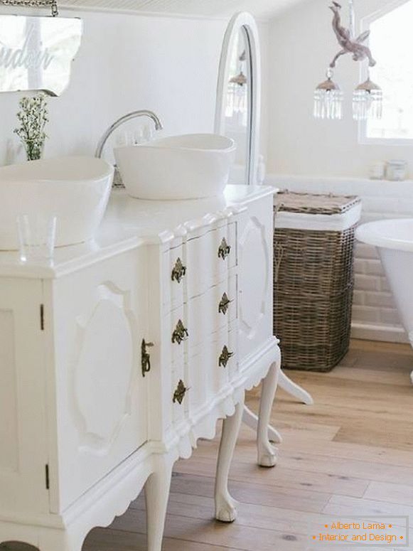 Mobilier de baie albă Provence