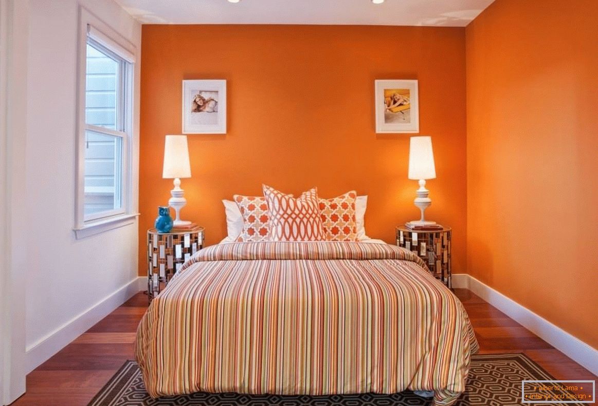 Culoarea portocalie în dormitor