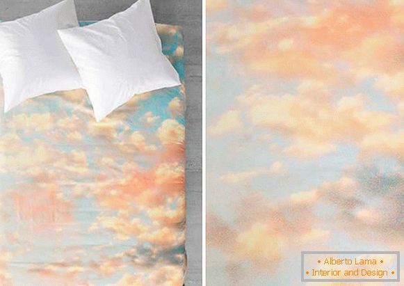 Lenjerie de pat cu o imprimare în formă de cer