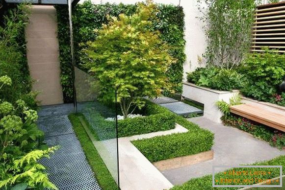 Curățați designul minimalist al parcelei de grădină