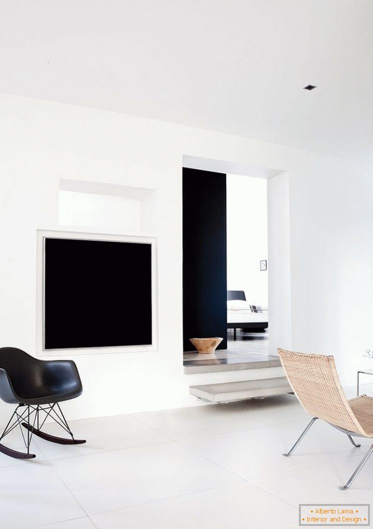 Designul unui mic apartament în alb și negru - фото 6