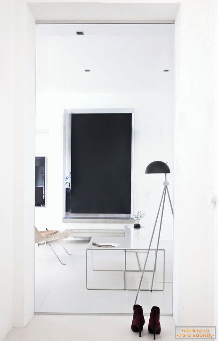 Designul unui mic apartament în alb și negru - фото 7