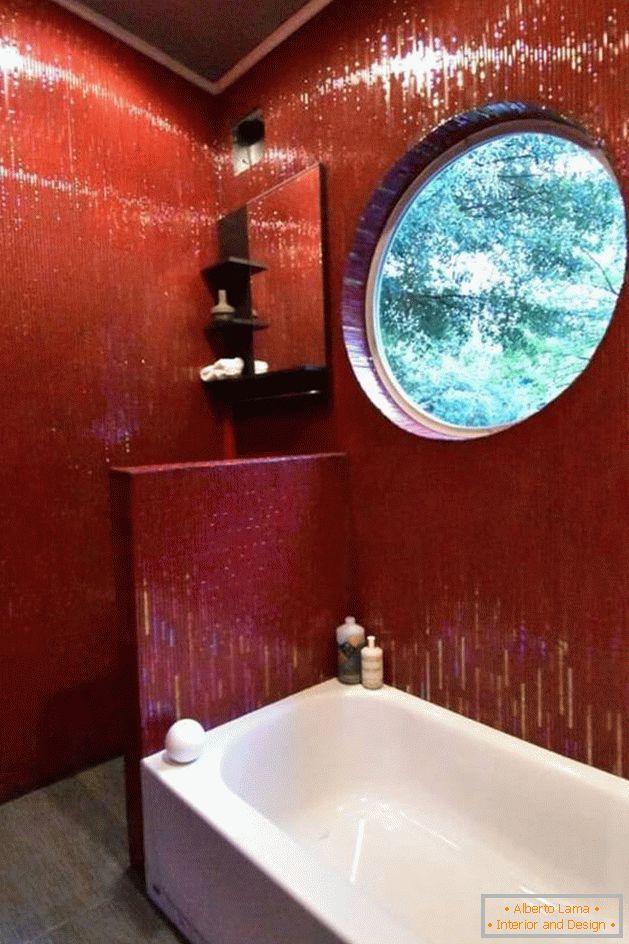 Designul interior al unei case mici: fotografie. Яркие стены в ванной