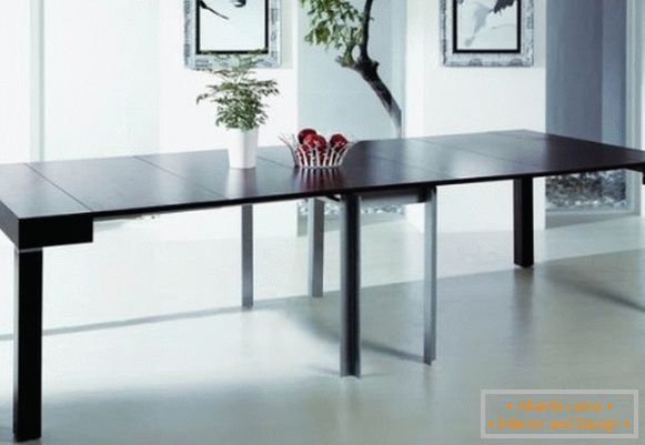 consolă de masă pliantă negru în designul camerei de zi