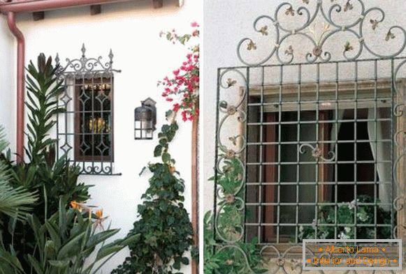 Grile decorative pe ferestre - fotografie a fatadei casei