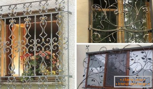 Grilaje forjate pe ferestre - schițe și idei de fotografie