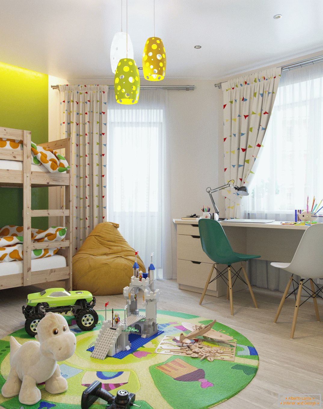 Designul luminos al camerei pentru copii