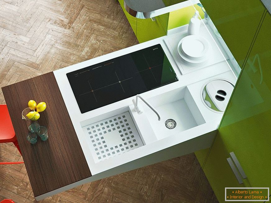 O modalitate de a economisi spațiu în bucătărie cu o stație de lucru pentru console