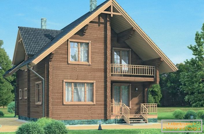 În proiectarea fațadei, în cea mai mare parte, este folosit un cadru din lemn. 