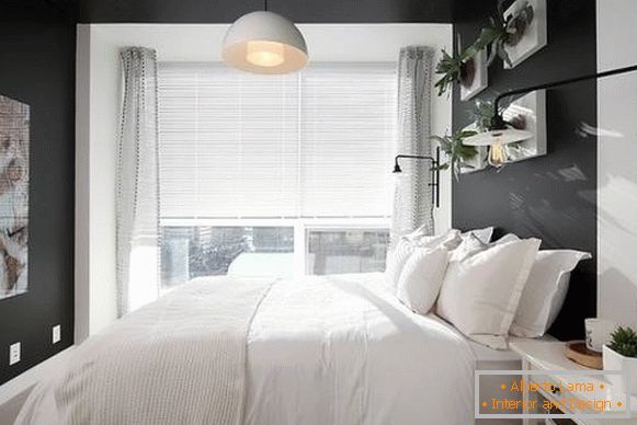 Perdele transparente în dormitor - design modern fotografie 2016