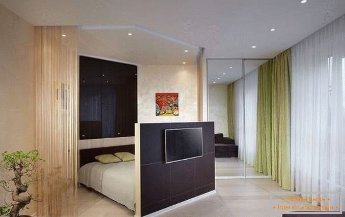 Proiectarea unui apartament cu două camere pentru o familie cu un copil - un interior al unui dormitor al unei săli