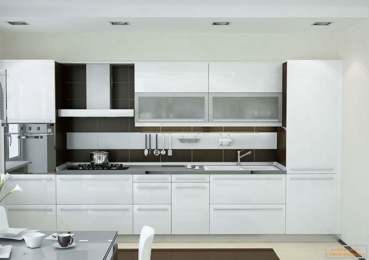 Bucătărie compacte în culoare albă