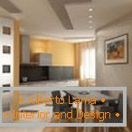 Design apartamente în tonuri albe, gri și portocalii
