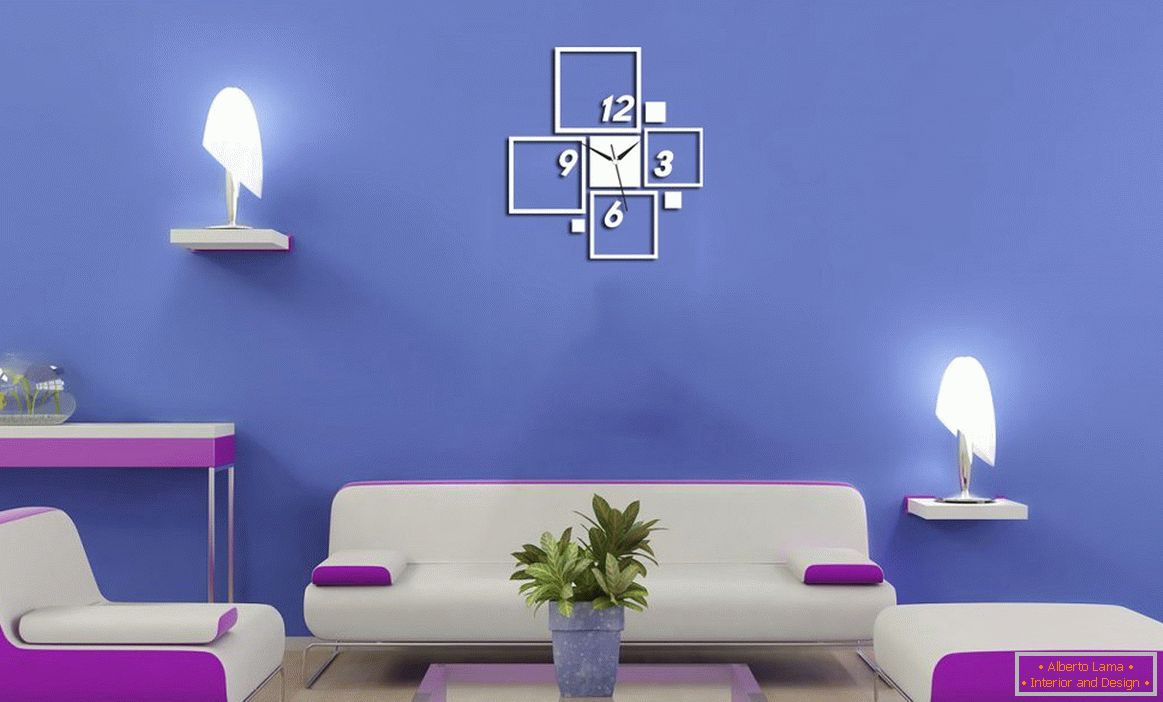 Culoarea albastră în designul camerei de zi
