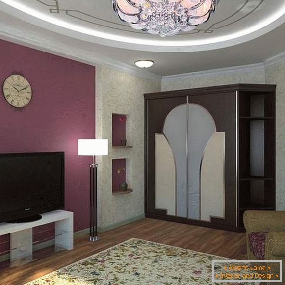 Designul halei în apartament în culoarea liliacului