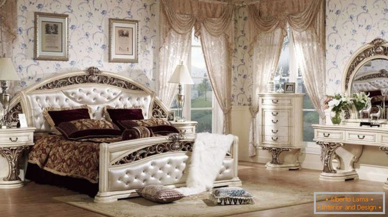 opțiune-design-dormitor în stil baroc-
