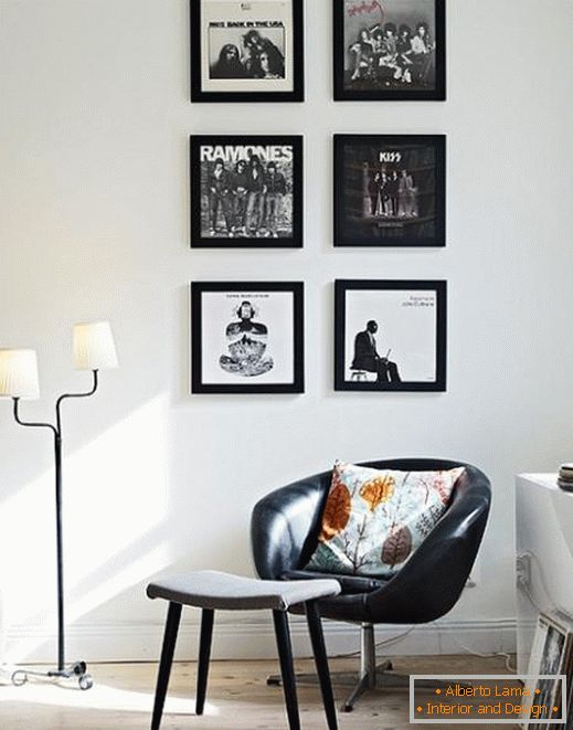 Contrast alb-negru în designul camerei de zi