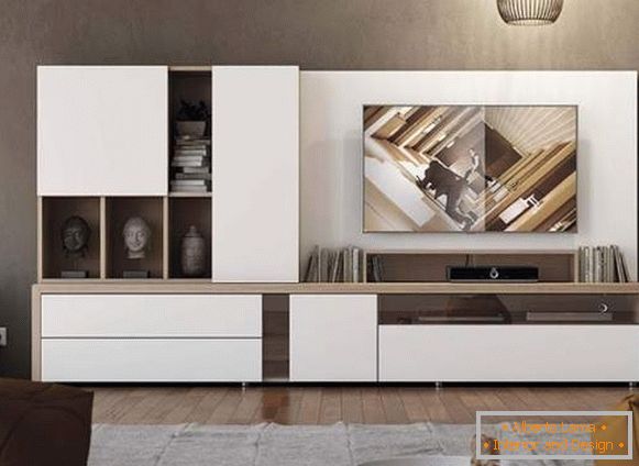 perete alb în sufragerie într-un stil modern, fotografie 8