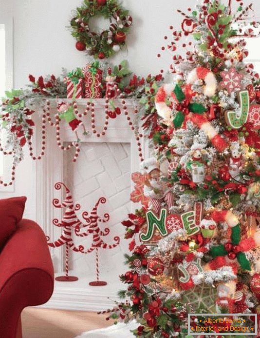 Crăciun decoratiuni-copac în dulciuri