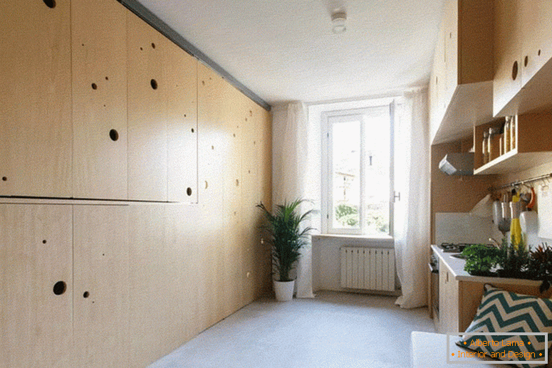 Interiorul unui mic apartament transformat